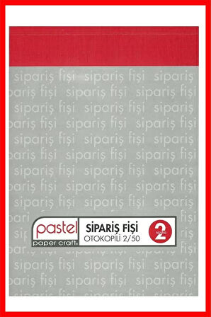Sipariş Fişi 14x20 cm boyutunda 2/50 Otokopili 1 Asıl 1 Suret 2 Nüsha 1 Adet