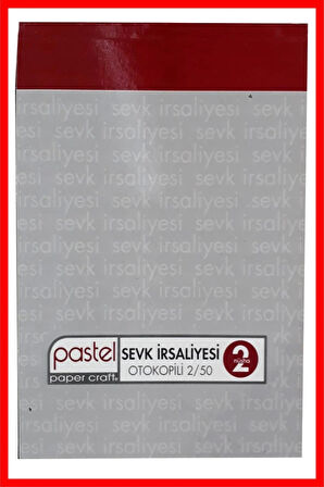 Sevk İrsaliyesi 14x20 cm boyutunda 2/50 Otokopili 1 Asıl 1 Suret 2 Nüsha 6 Adet