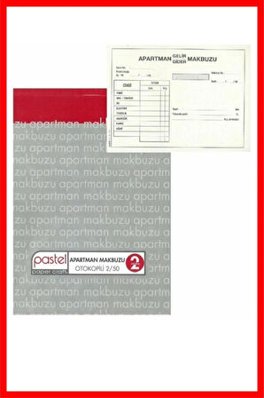 Apartman Makbuzu 14x20 cm boyutunda 2/50 Otokopili 1 Asıl 1 Suret 2 Nüsha 1 Adet