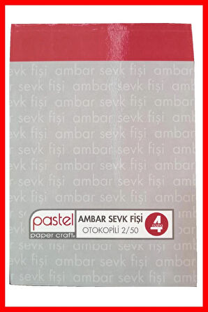 Ambar Sevk Fişi 14x20 cm boyutunda 2/50 Otokopili 1 Asıl 3 Suret 4 Nüsha 1 Adet