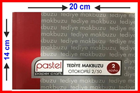Tediye Makbuzu 14x20 cm boyutunda 2/50 Otokopili 1 Asıl 1 Suret 2 Nüsha 36 Adet