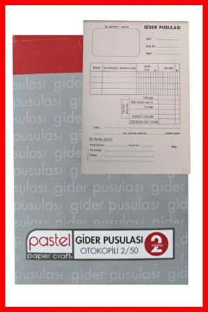 Gider Pusulası 14x20 cm boyutunda 2/50 Otokopili 1 Asıl 1 Suret 2 Nüsha 1 Adet