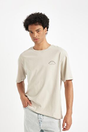 DeFacto Comfort Regular Fit Rahat Kalıp Bisiklet Yaka Baskılı Kısa Kollu Tişört C6143AX24AUBG766