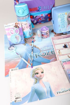 x Dekomus Lisanslı Elsa Frozen Full Kırtasiye Seti Anaokul Çantası,Beslenme Kabı,Matara,Beslenme Örtüsü