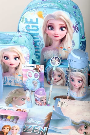 x Dekomus Lisanslı Elsa Frozen Full Kırtasiye Seti Anaokul,Beslenme ve Kalem Çantası,Beslenme Kabı,Matara,Beslenme Örtüsü