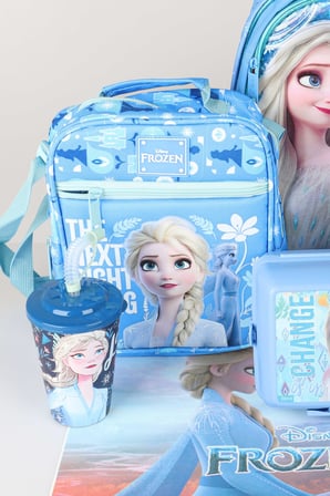 Dekomus Lisanslı Elsa Frozen Snow Crystal Collection Büyük Boy Okul,Beslenme ve Kalem Çantası,Beslenme Kabı,Matara,Beslenme Örtüsü Seti