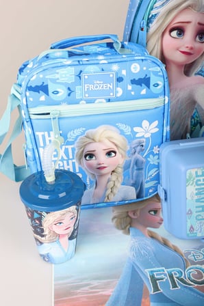 Dekomus Lisanslı Elsa Frozen Snow Crystal Collection Büyük Boy Okul,Beslenme ve Kalem Çantası,Beslenme Kabı,Matara,Beslenme Örtüsü Seti