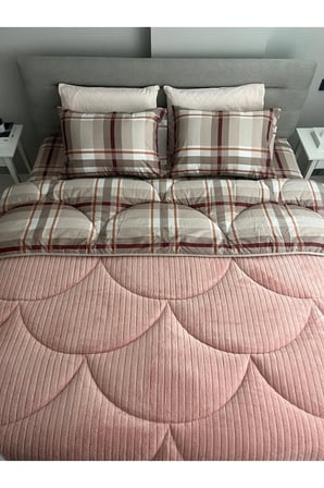 Welsoft Dreamtek Battal(KİNG) Boy Uyku Seti Çarşaflı(EKOSE)- Pudra 230x260 Cm