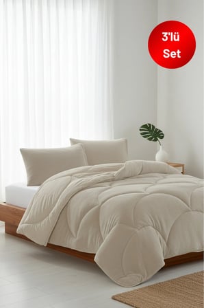 Çift Kişilik Welsoft Uyku Seti – (Yorgan + Fitted Çarşaf + 2 AdetYastık Kılıfı)