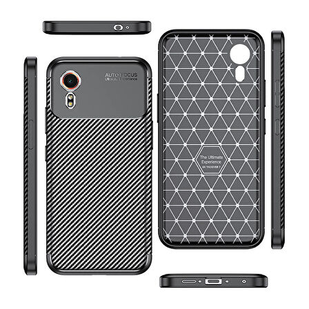 Gpack Samsung Galaxy Xcover7 Kılıf Negro Karbon Kamera Korumalı Silikon