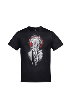 Unisex Siyah Albert Einstein Kulaklık Baskılı