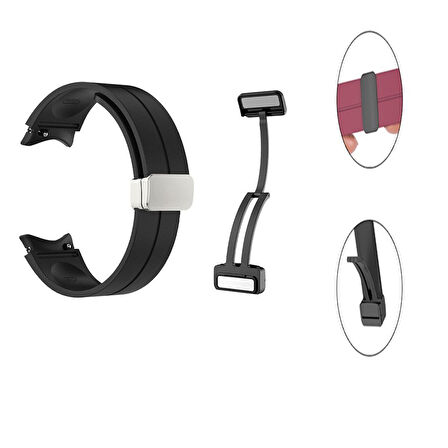 Gpack Samsung Galaxy Watch 7 44mm Kordon Silikon Mıknatıslı Ayarlanabilir HS19