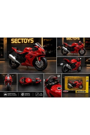 Suzuki GSX-R1000 1:18 Ölçek 12cm Diecast Model Motosiklet Kırmızı