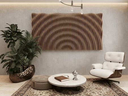 PRM674 Modern Parametrik Dalgalı Ahşap Panel