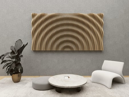 PRM674 Modern Parametrik Dalgalı Ahşap Panel