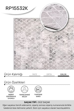 ANATOLIA HALI / SİMA-Krem/Gri - Özel Ölçü-Salon , Oturma Odası ve Koridor Halısı