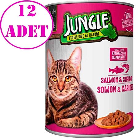 Jungle Kedi Konservesi Somonlu Karidesli 415 GR 12 AD