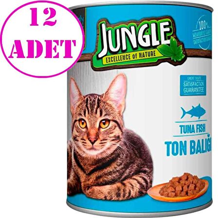 Jungle Kedi Konservesi Ton Balıklı 415 GR 12 AD