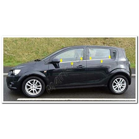 Markadan Chevrolet Aveo HB Krom Cam Çıtası 2012 Sonrası 4 Parça Paslanmaz Çelik