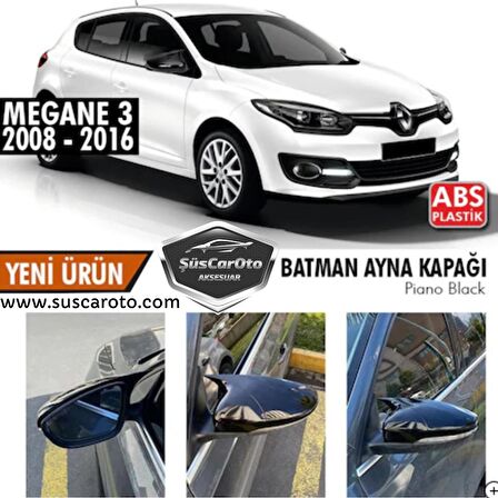 Renault Megane 3 2008-2016 Batman Yarasa Ayna Kapağı Piano Black ABS Plastik