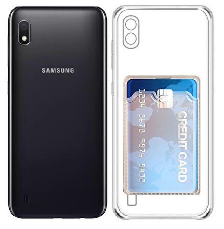 Gpack Samsung Galaxy A10 Kılıf 1 Adet Kartlıklı Silikon Kamera Korumalı