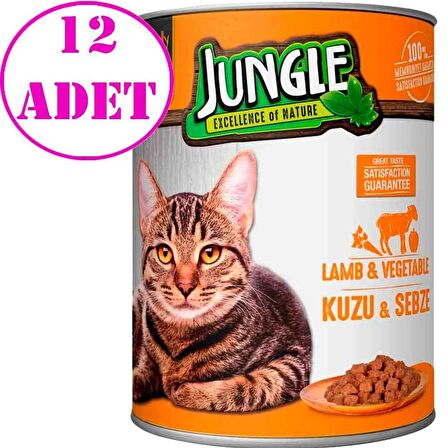 Jungle Kuzu Etli Sebzeli Kedi Konservesi 415 gr 12 AD