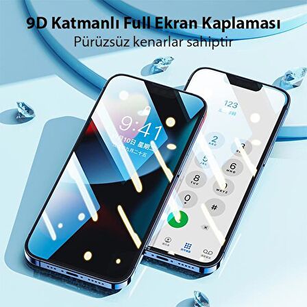 Coofbe 9D Ultra Sert ve Dayanıklı iPhone 14 Pro Max Ful Kaplama Kırılmaz Ekran Koruyucu, Glue-Temper