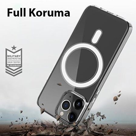 Coofbe iPhone 14 Pro 6.1inç Sert Silikon Kılıf, Darbe Emici, Kamera Koruyucu Magsafe Uyumlu Kılıf