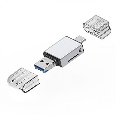 Coofbe USB, Type-c ve Lightning Girişli Ultra Hızlı Hafıza Kart Okuyucu, Micro SC Hafıza Kart Reader