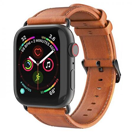 Coofbe Hermes Loop Deri Apple Watch 42-44-45MM Kordon Kayış, Ultra Hafif, Çelik Tokalı Kayış