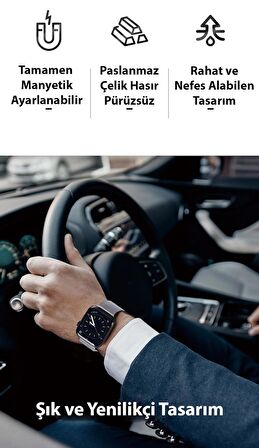 Polham Çelik Milano Loop Samsung Galaxy Watch 20MM ve Huawei GT2-GT3- Magic 2 42MM için Kordon Kayış