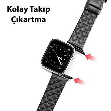 Coofbe Businessloop Gerçek Deri Apple Watch 42-44-45MM için Kordon Kayış, Tüm Ciltlere Uyumlu Kayış