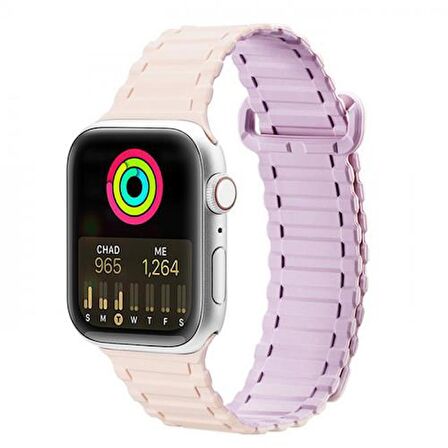 Coofbe Apple Watch 42-44-45MM İçin Manyetik Silikon Kordon Kayış, Apple Watch 2-3-4-5-6-7-8 ve SE