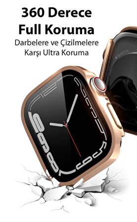 Coofbe Armor Zırhlı Apple Watch Uyumlu 41mm Full Kaplama Zırhlı Kılıf,Apple Watch Uyumlu 2-3-4-5-6-7-8 ve SE Kılıf 