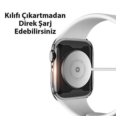 Coofbe Apple Watch 41mm Full Kaplama Silikon Kılıf, Apple Watch 2-3-4-5-6-7-8 ve SE Uyumlu Kılıf