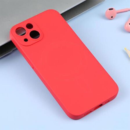 Coofbe Magsafe Uyumlu iPhone 14 Plus 6.7inç Silikon Kılıf, Kamera Koruyucu,Darbe Emici,Lansman Kılıf