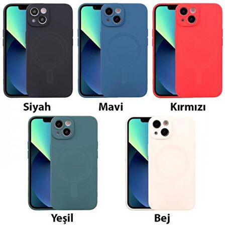 Coofbe Magsafe Uyumlu iPhone 14 Plus 6.7inç Silikon Kılıf, Kamera Koruyucu,Darbe Emici,Lansman Kılıf