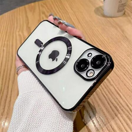 Coofbe Kamera Korumalı iPhone 14 Plus 6.7inç Magsafe Uyumlu Silikon Kılıf, Lazer Çerçeveli, Darbe Emici
