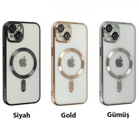 Coofbe Kamera Korumalı iPhone 14 Plus 6.7inç Magsafe Uyumlu Silikon Kılıf, Lazer Çerçeveli, Darbe Emici