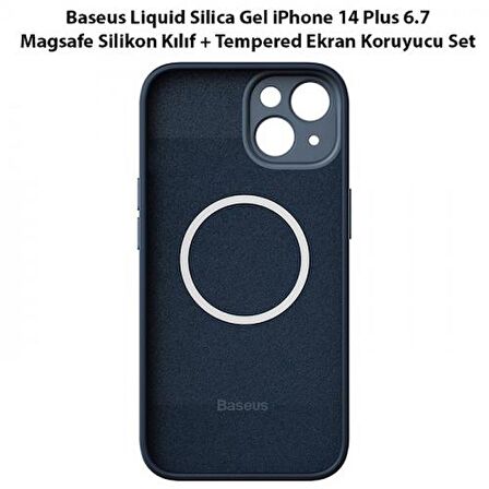 Baseus Güçlü Magsafe Özellikli Kamera Korumalı iPhone 14 Plus Kılıf Ve Ekran Koruyucu Set 