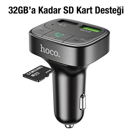 Coofbe Bluetooth V5.0 LED Ekranlı FM Transmitter Araç Kiti, 2x USB 1x Micro SD Girişli FM Transmitter