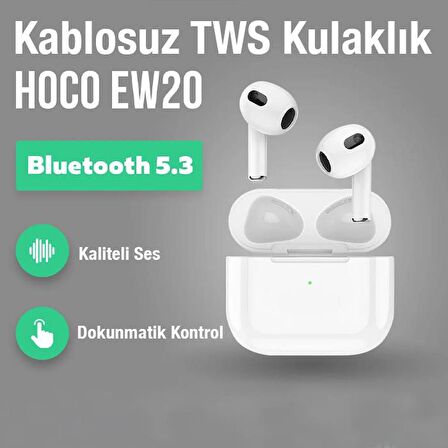 Coofbe IP5X Su Geçirmez Dokunmatik BT 5.3V Mikrofonlu Bluetooth Kulaklık, 300 Mah Şarjlı Kulaklık