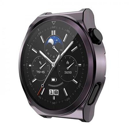 Coofbe Huawei Watch GT 3 Pro 46mm Ful Kaplama Koruyucu Kılıf, Soft Silikon Darbe Emici Saat Kılıf