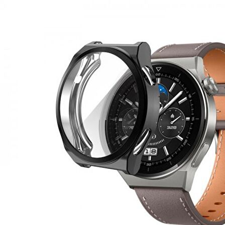 Coofbe Huawei Watch GT 3 Pro 43mm Ful Kaplama Koruyucu Kılıf, Soft Silikon Darbe Emici Saat Kılıf