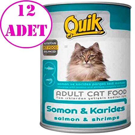 Quik Kedi Konservesi Somon Karides 415 gr 12 AD