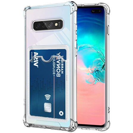Gpack Samsung Galaxy S10 Kılıf 1 Adet Kartlıklı Silikon Kamera Korumalı