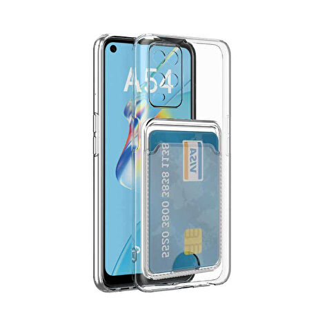Gpack Oppo A54 4G Kılıf 1 Adet Kartlıklı Silikon Kamera Korumalı