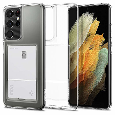 Gpack Samsung Galaxy S21 Ultra 5G Kılıf 1 Adet Kartlıklı Silikon Kamera Korumalı