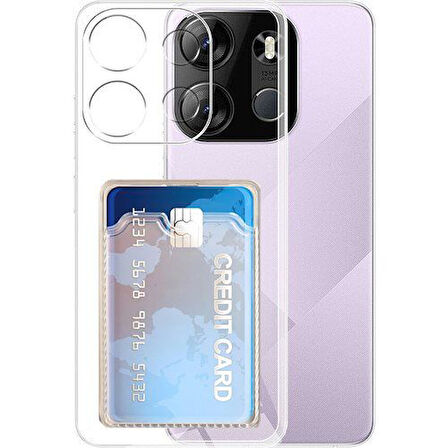 Gpack Tecno Spark Go 2023 Kılıf 1 Adet Kartlıklı Silikon Kamera Korumalı