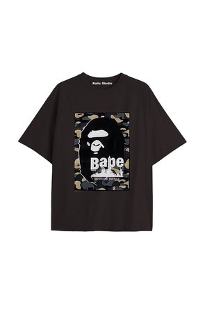 UNİSEX Bay Bape Desenli Siyah Yazlık T-shirt